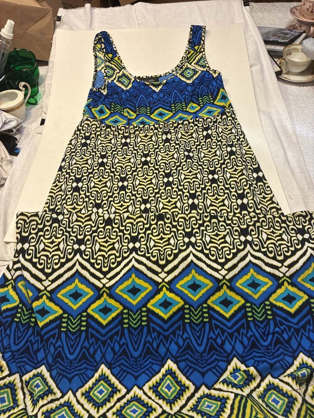 Black Label by Evan-Picone Women's Sleeveless Printed Maxi Dress Size 10